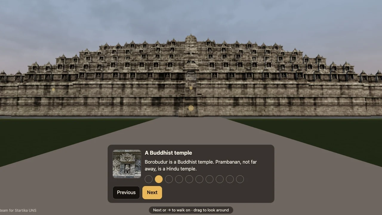 Before: a flat grey slab in front of the temple, where a path should be